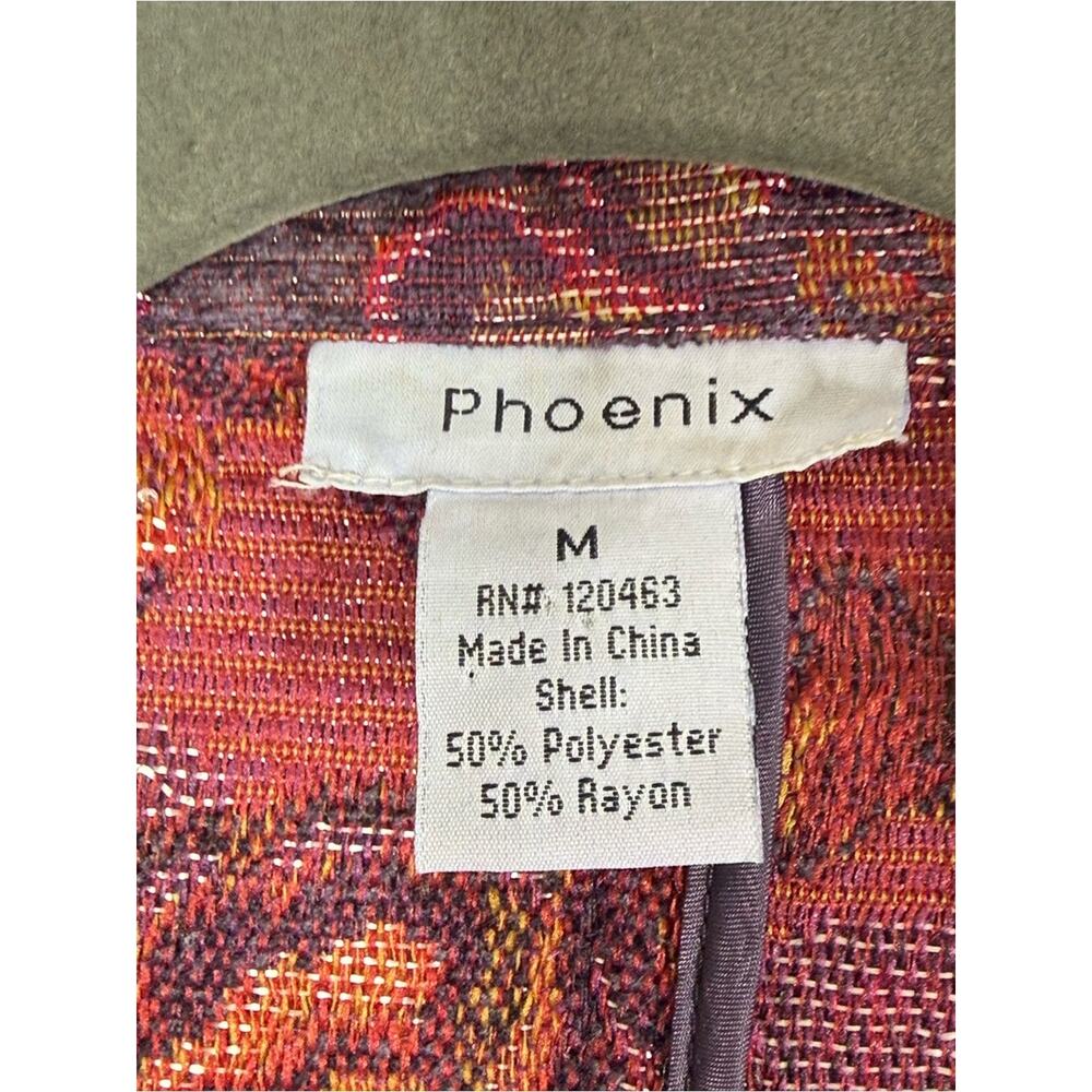 Phenix, Plum Floral Jacquard Blazer with Pink and Brown Accents. Size Medium. - Picture 4 of 6